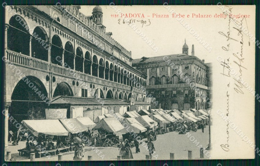 Padova Città Piazza Erbe Palazzo Ragione Mercato cartolina QT3874 – fronte