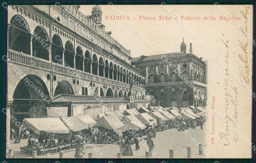 Padova Città Piazza Erbe Palazzo Ragione Mercato cartolina QT3875 – fronte