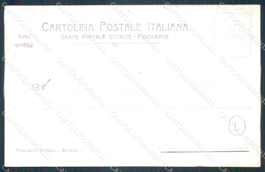 Padova Città Grandi Manovre 1903 Savoia cartolina QT3897 – retro