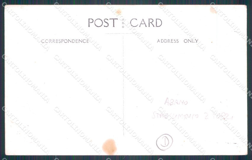 Padova Abano Terme Stabilimento Due Torri MACCHIA Foto cartolina QT3912 – retro