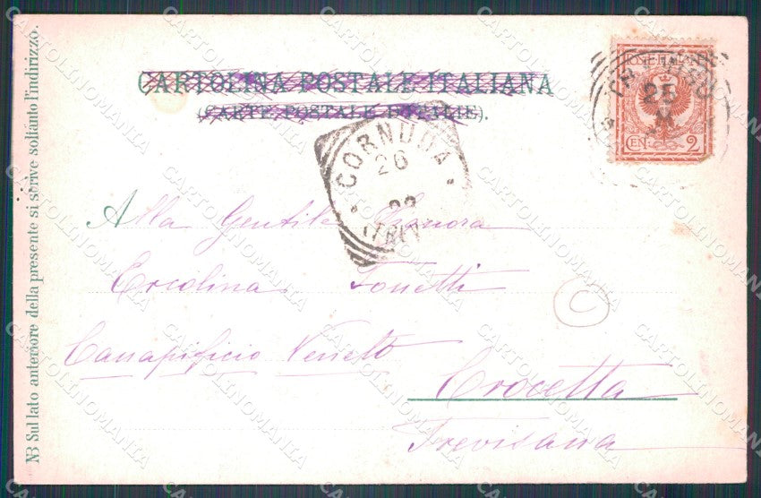 Treviso Città Stazione Carretto PIEGATA cartolina QT3919 – retro