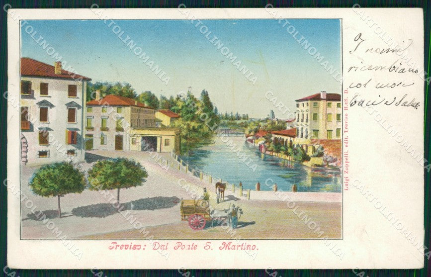 Treviso Città Ponte San Martino RIPARATA cartolina QT3921 – fronte