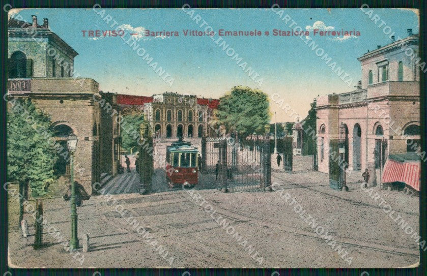 Treviso Città Stazione Tram TRACCE UMIDO cartolina QT3928 – fronte