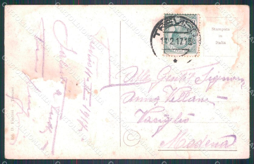 Treviso Città Stazione Tram TRACCE UMIDO cartolina QT3928 – retro