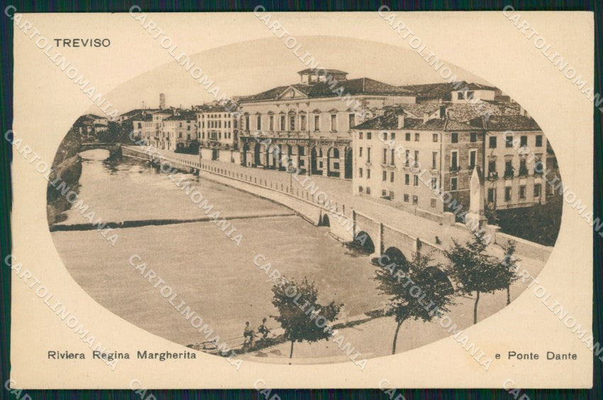 Treviso Città Riviera Regina Margherita Ponte Dante cartolina QT3934 – fronte