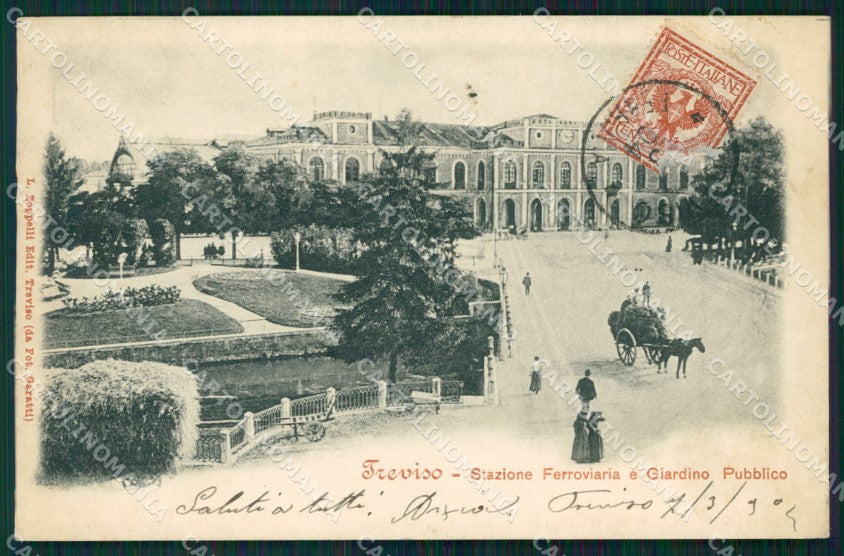 Treviso Città Stazione Carretto cartolina QT3936 – fronte