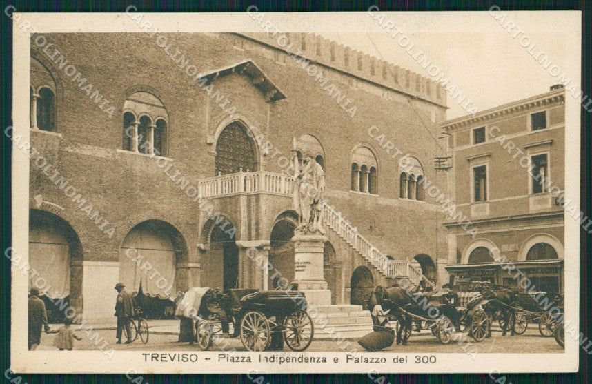 Treviso Città Piazza Indipendenza Carrozze cartolina QT3947 – fronte