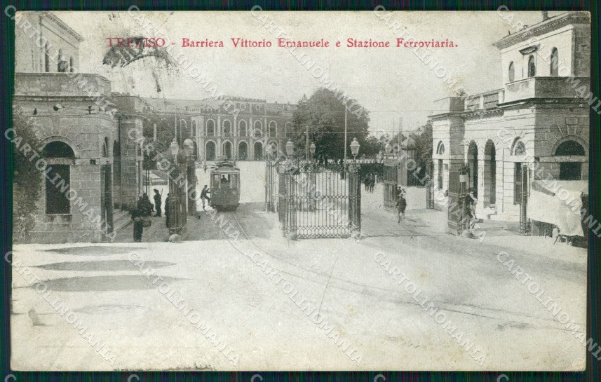 Treviso Città Stazione Barriera Vittorio Emanuele cartolina QT3953 – fronte