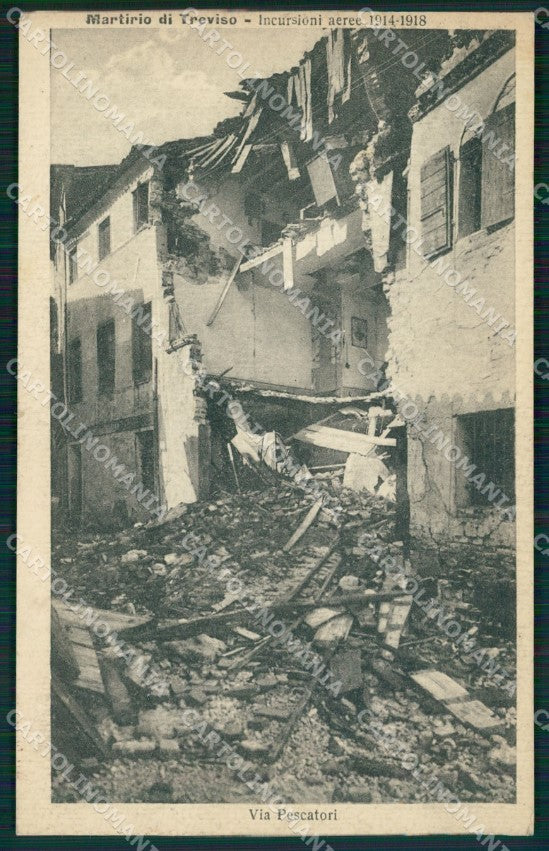 Treviso Città Via Pescatori Rovine di Guerra cartolina QT3956 – fronte