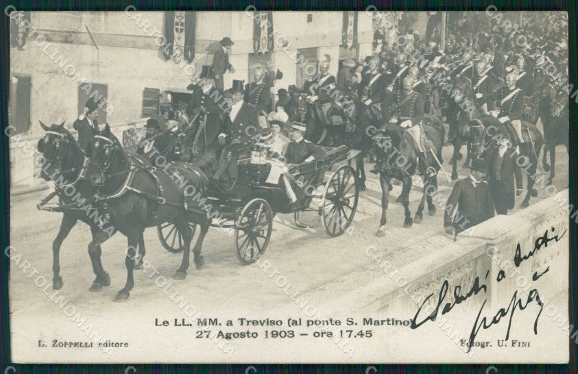 Treviso Città Ponte San Martino 1903 Savoia PIEGHINA Foto cartolina QT3961 – fronte