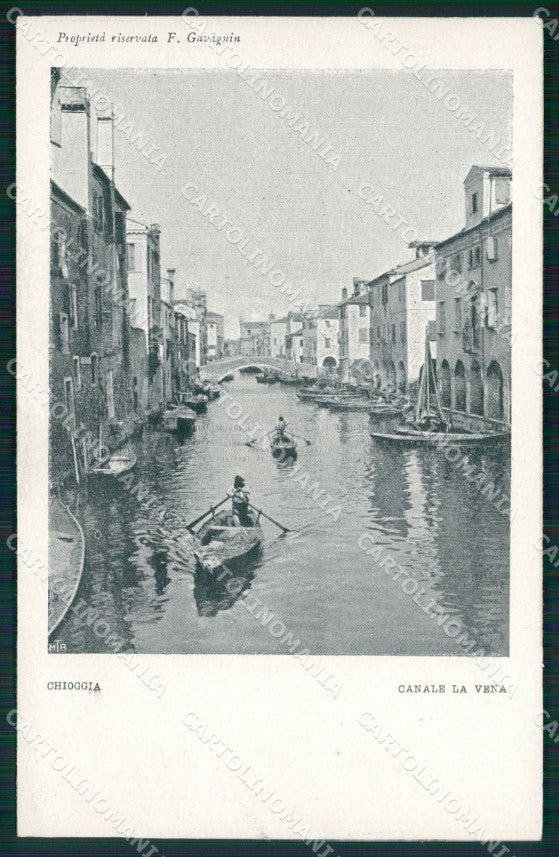 Venezia Chioggia Canale La Vena Barche cartolina QT3972 – fronte
