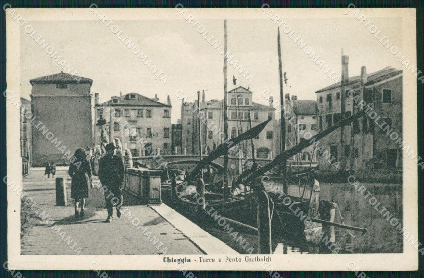 Venezia Chioggia Ponte Garibaldi Barche cartolina QT3979 – fronte