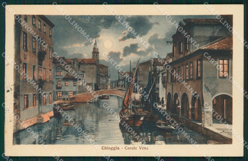 Venezia Chioggia Canale Vena Chiaro di Luna cartolina QT3982 – fronte