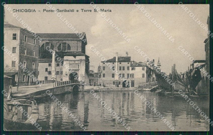 Venezia Chioggia Ponte Garibaldi cartolina QT4014 – fronte