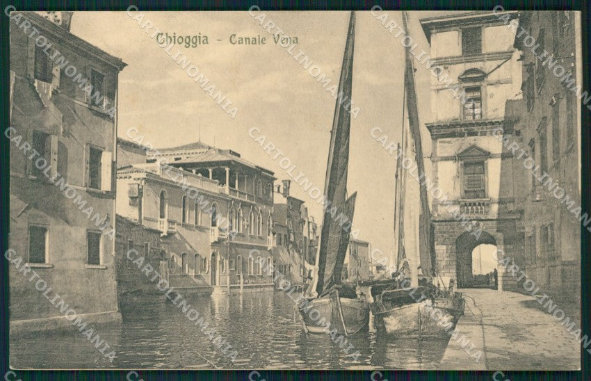 Venezia Chioggia Canale Vena Barca cartolina QT4020 – fronte