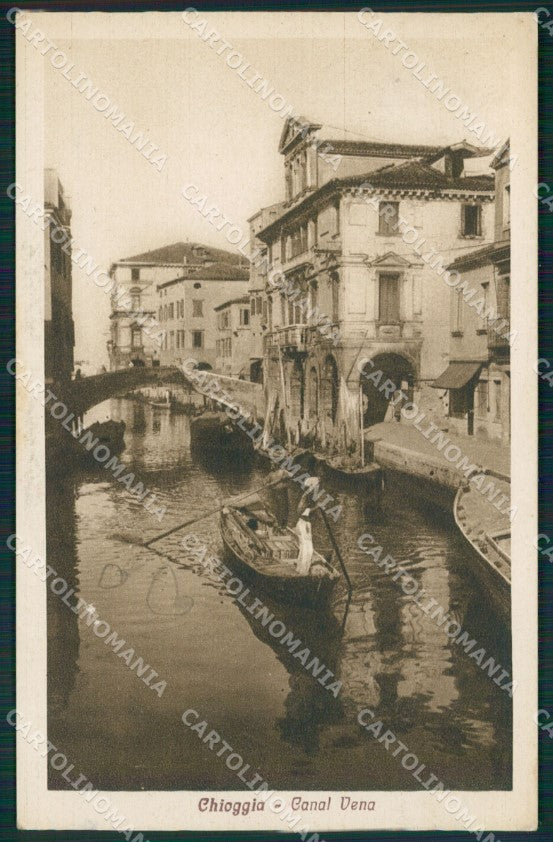 Venezia Chioggia Canale Vena Barca cartolina QT4021 – fronte