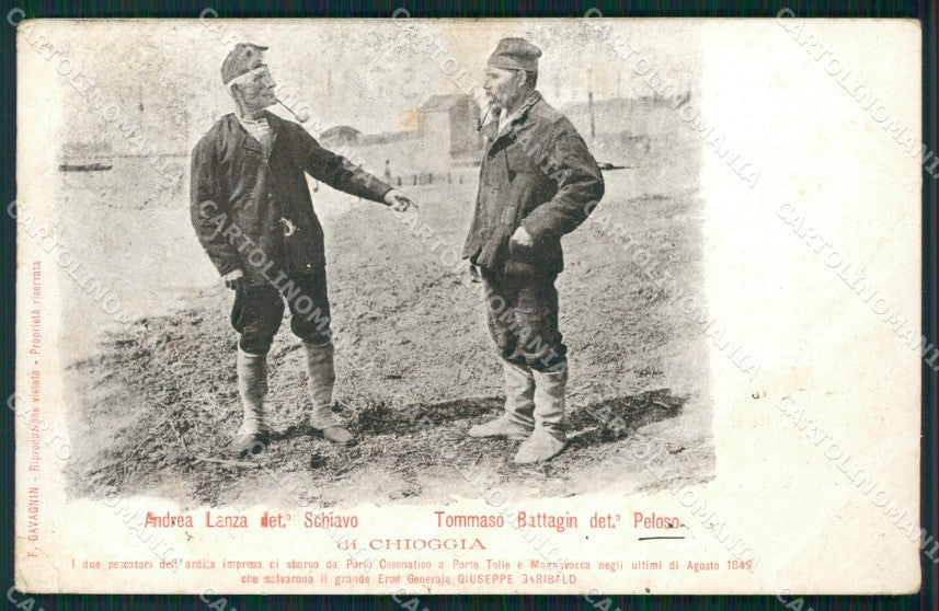 Venezia Chioggia Lanzi e Battagin Garibaldi PIEGHINA cartolina QT4053 – fronte
