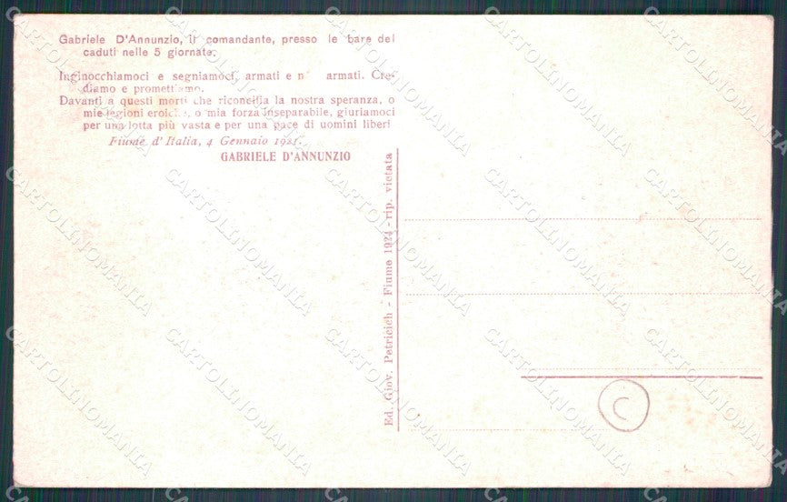 Croazia Fiume Militari D'Annunzio cartolina QT4068 – retro