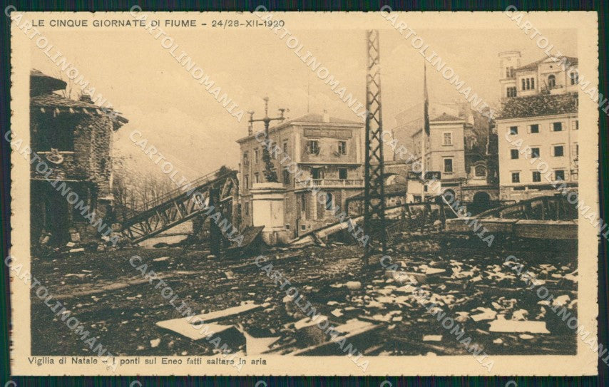 Croazia Fiume Cinque Giornate di Militari ABRASA cartolina QT4077 – fronte