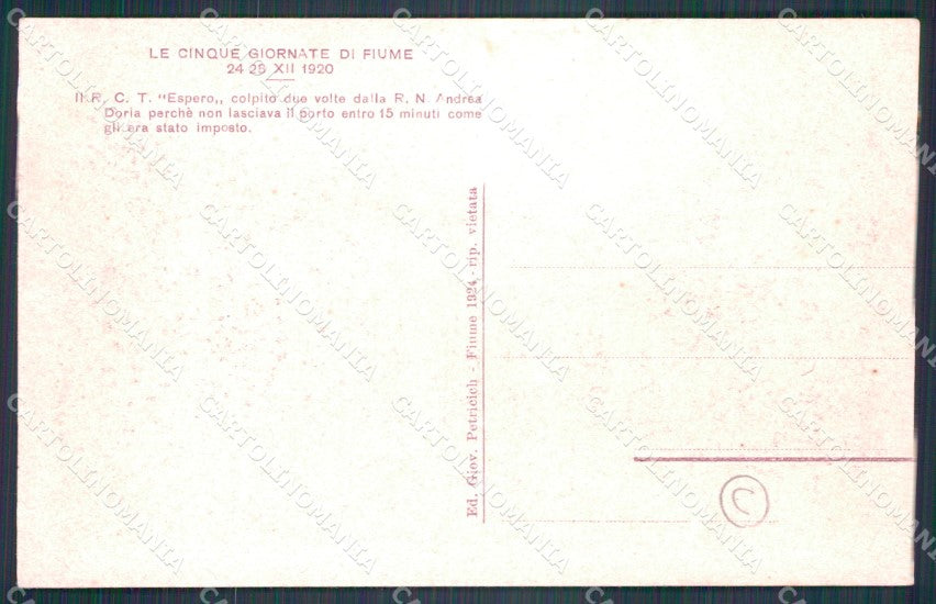 Croazia Fiume Nave Espero PIEGATA cartolina QT4081 – retro