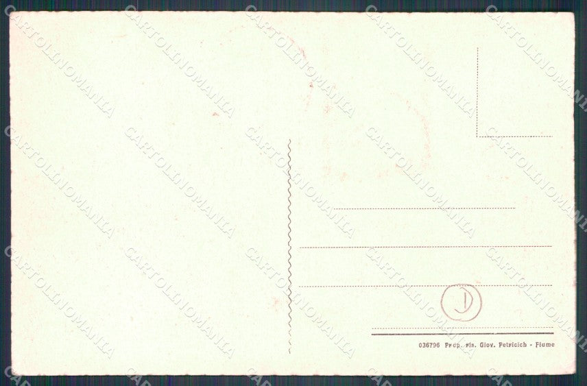 Croazia Fiume Piazza Dante ABRASA cartolina QT4086 – retro