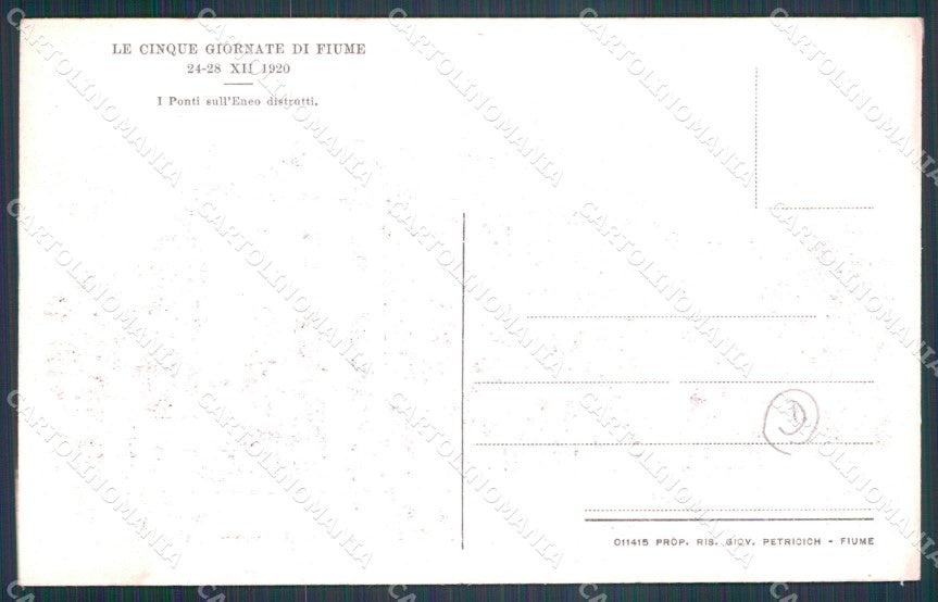 Croazia Fiume Rovine di Guerra cartolina QT4092 – retro