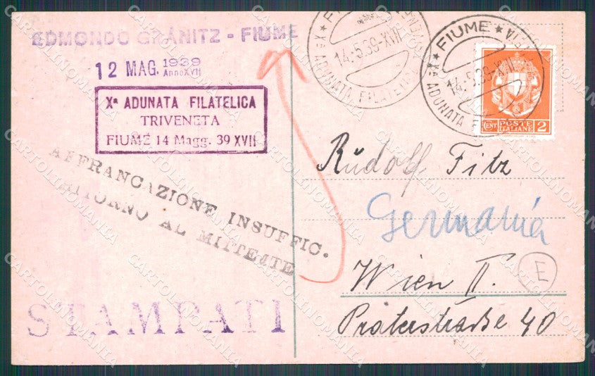 Croazia Fiume Carretto cartolina QT4099 – retro