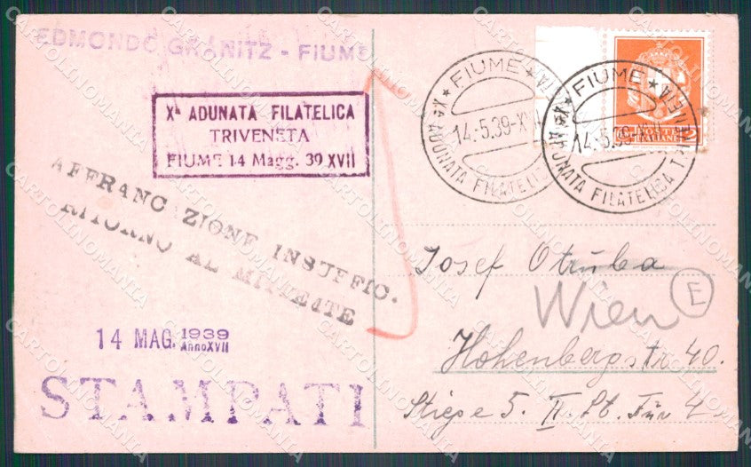 Croazia Fiume Carretto cartolina QT4101 – retro