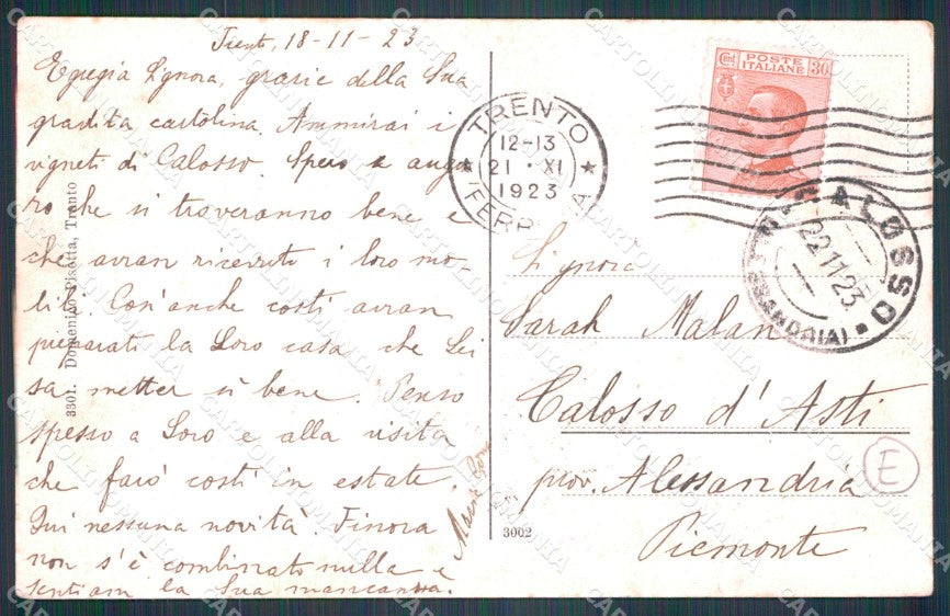 Trento Città cartolina QT4140 – retro