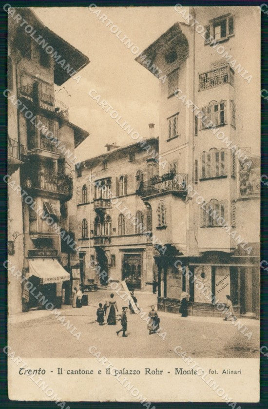 Trento Città Palazzo Rohr Monte ABRASA ANGOLINO SCOLLATO cartolina QT4142 – fronte