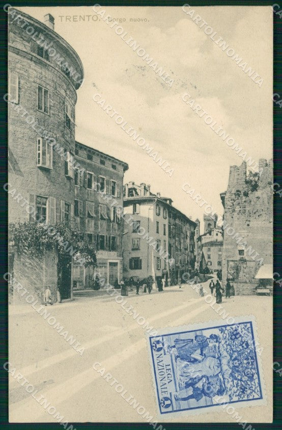 Trento Città Borgo Nuovo PIEGHINA cartolina QT4145 – fronte