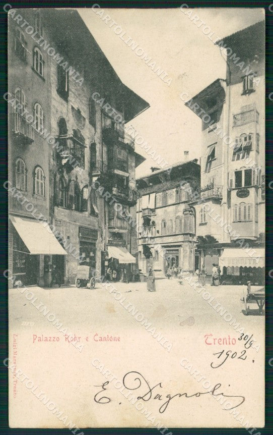Trento Città Palazzo Rohr RIFILATA MACCHIA COLLA cartolina QT4147 – fronte