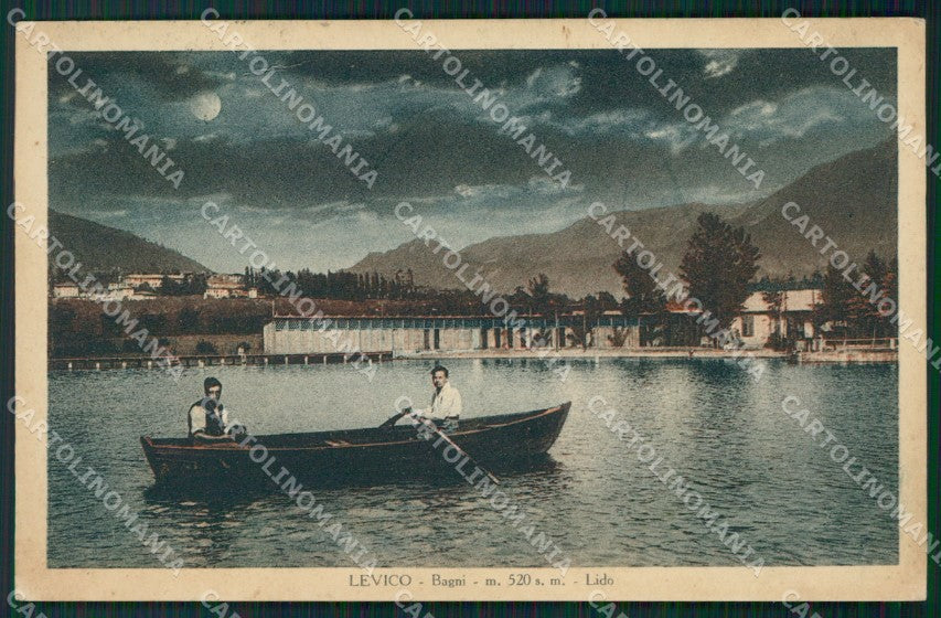 Trento Levico Bagni di Barca Chiaro di Luna cartolina QT4155 – fronte