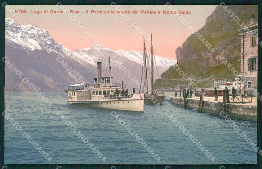 Trento Riva del Garda Lago di Strada del Ponale Monte Baldo Battello cartolina Q – fronte