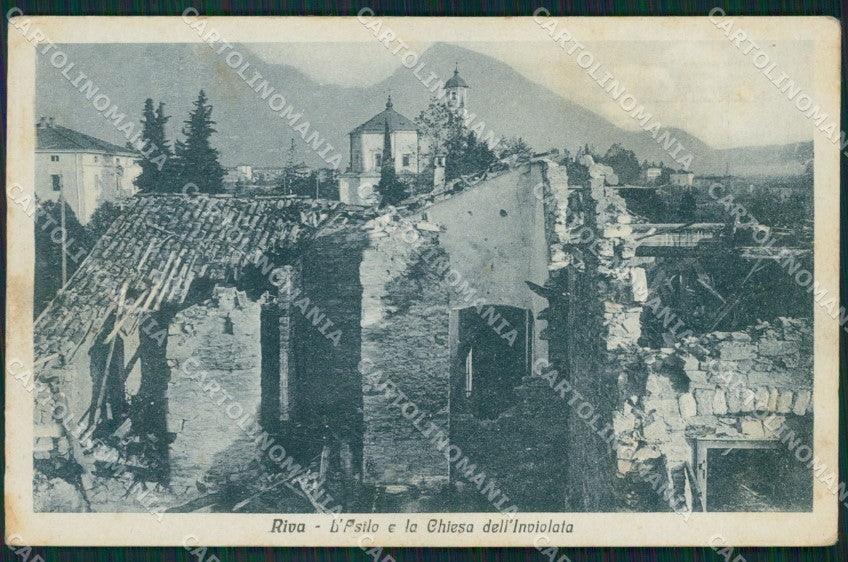 Trento Riva del Garda Rovine Asilo e Chiesa dell'Inviolata cartolina QT4201 – fronte