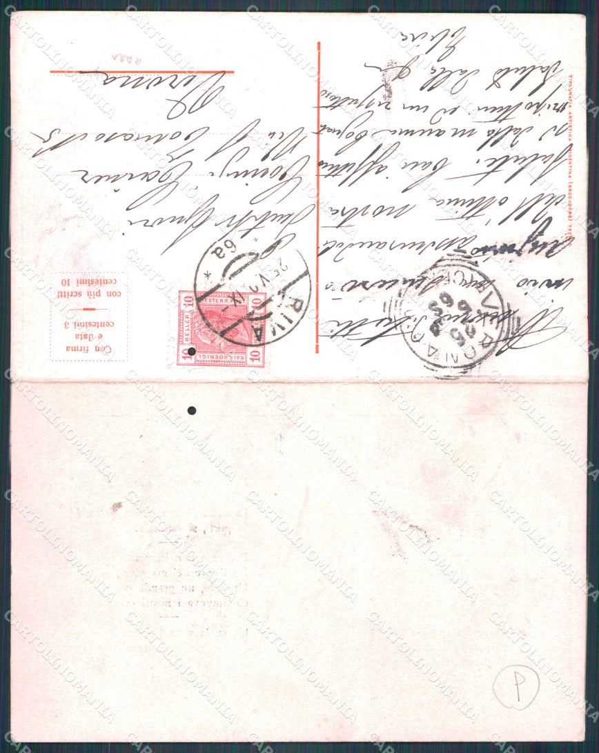 Trento Riva del Garda Lega Nazionale 1908 Moro Doppia Fori cartolina QT4223 – retro