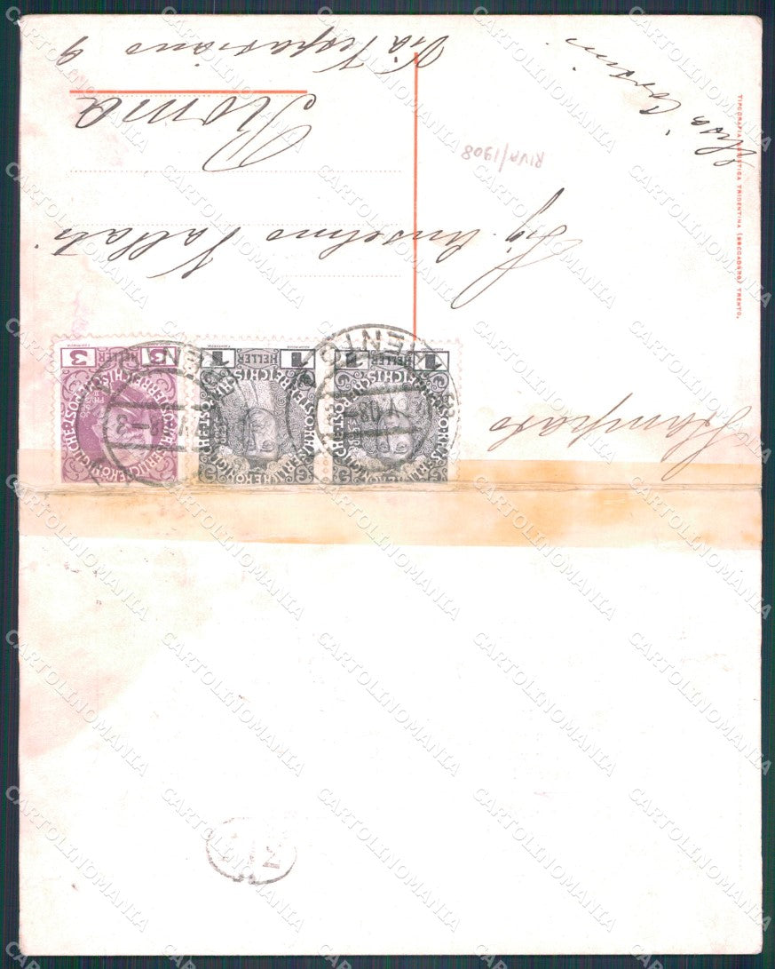 Trento Riva del Garda Lega Nazionale 1908 Moro Doppia SCOLLATA cartolina QT4224 – retro
