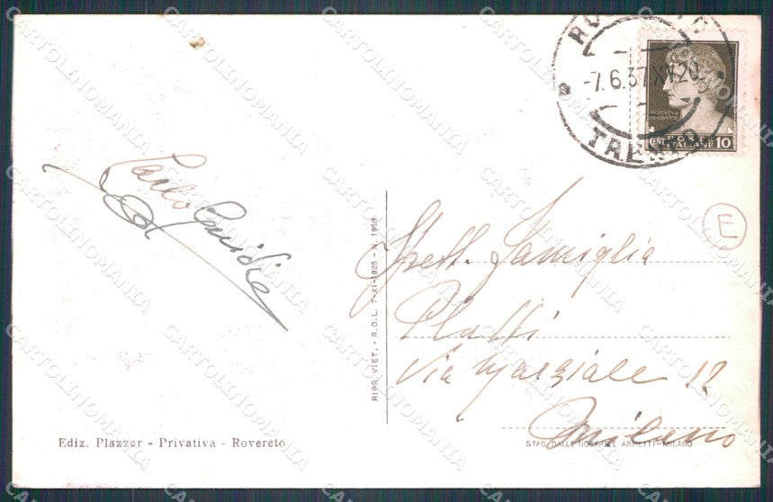 Trento Rovereto cartolina QT4247 – retro