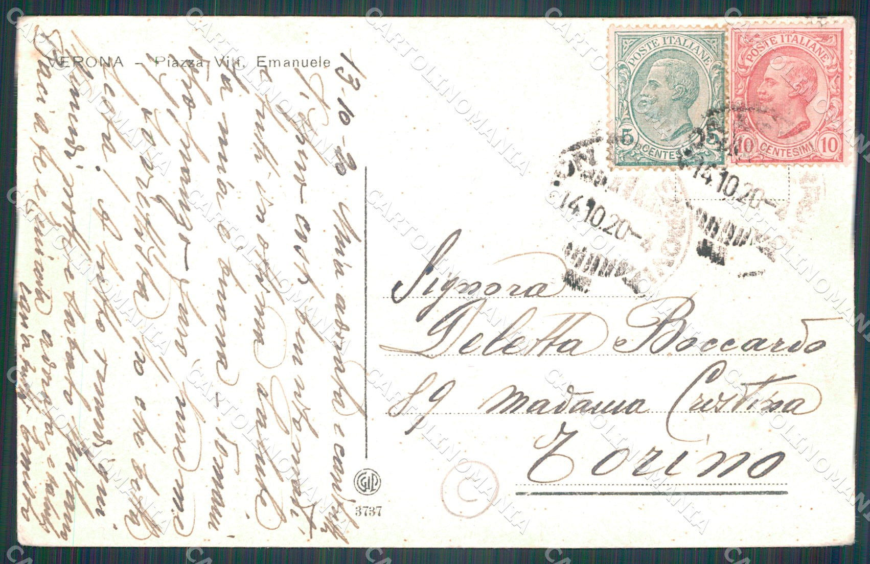 Verona Città ABRASA cartolina QT4288 – retro