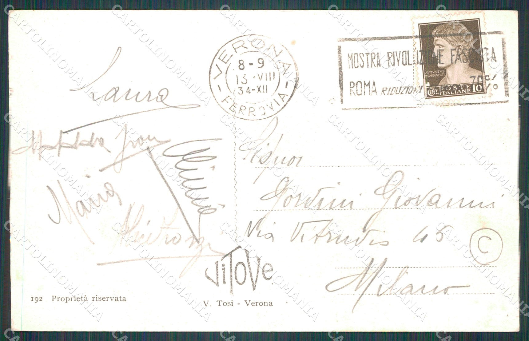 Verona Città Chiaro di Luna Portoni del Brà cartolina QT4297 – retro