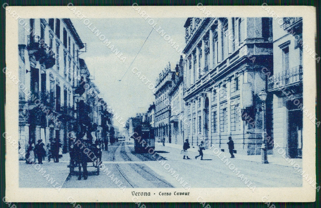 Verona Città Corso Cavour Tram cartolina QT4298 – fronte