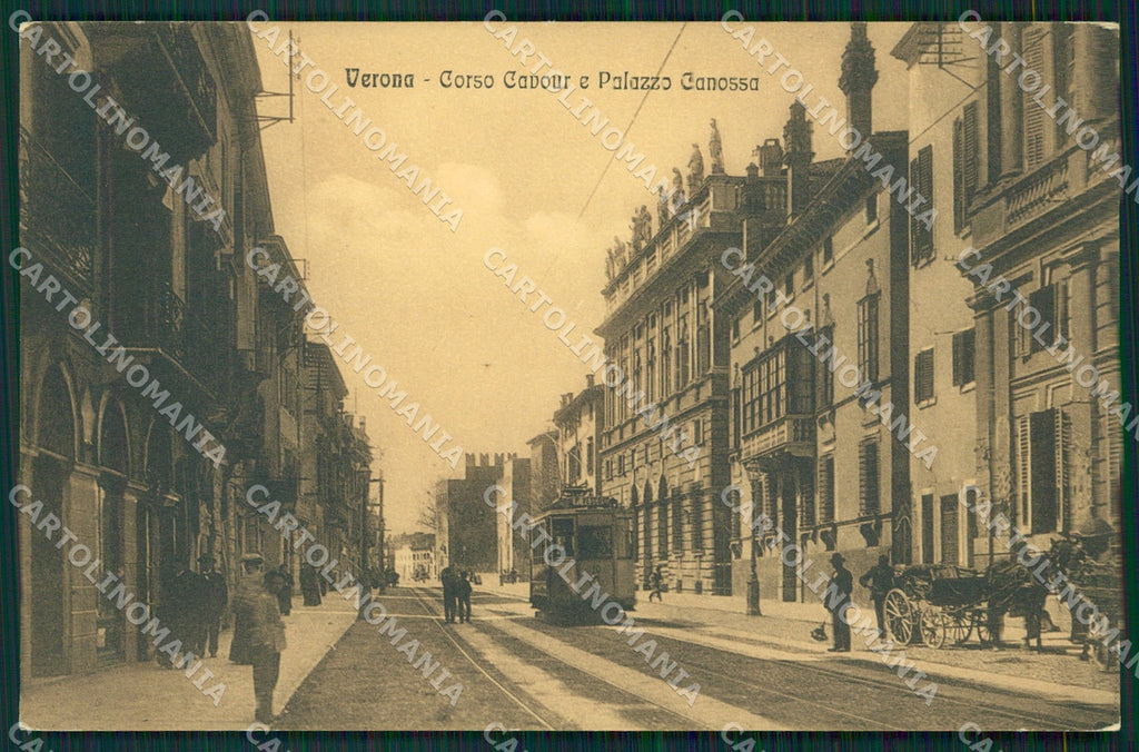 Verona Città Corso Cavour Tram cartolina QT4304 – fronte