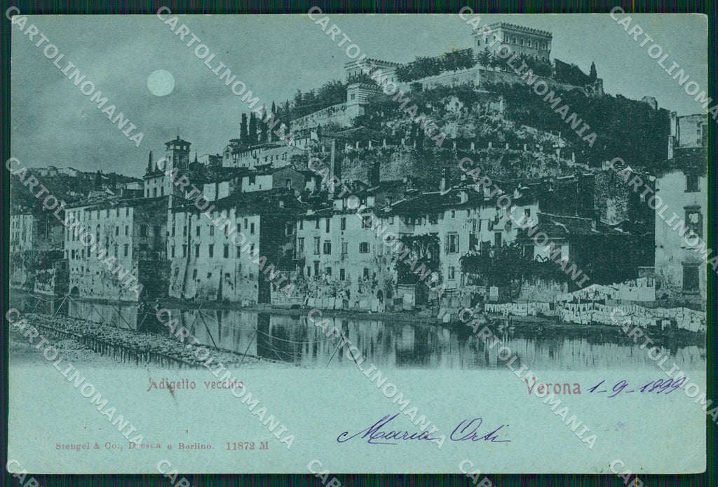Verona Città Chiaro di Luna cartolina QT4306 – fronte