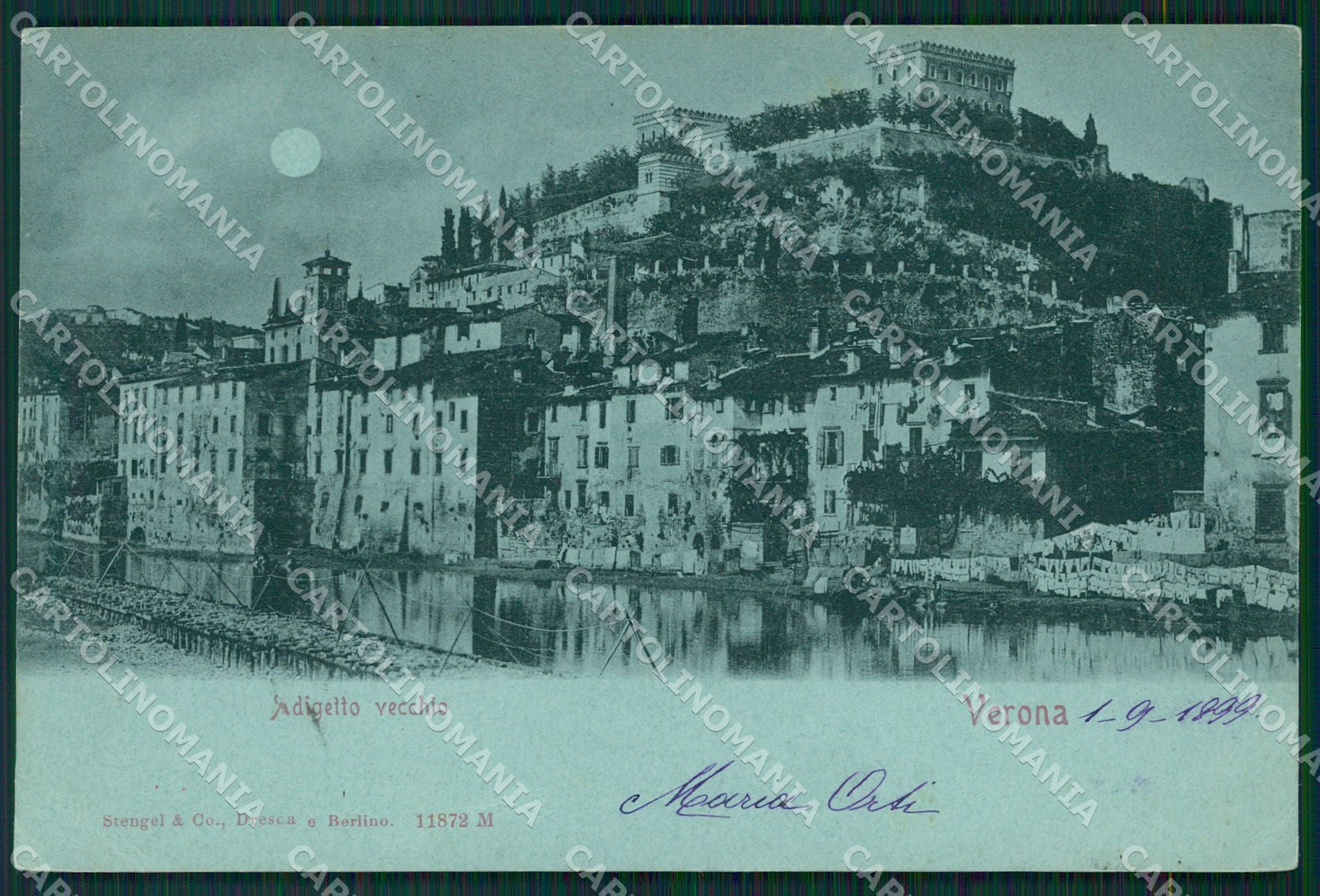 Verona Città Chiaro di Luna cartolina QT4306 – fronte