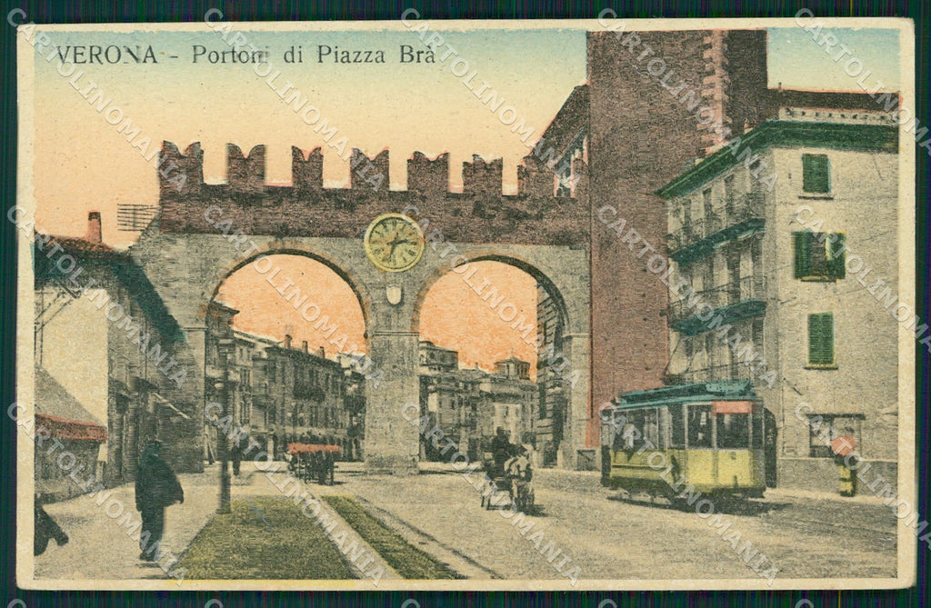 Verona Città Portoni del Brà Tram cartolina QT4315 – fronte