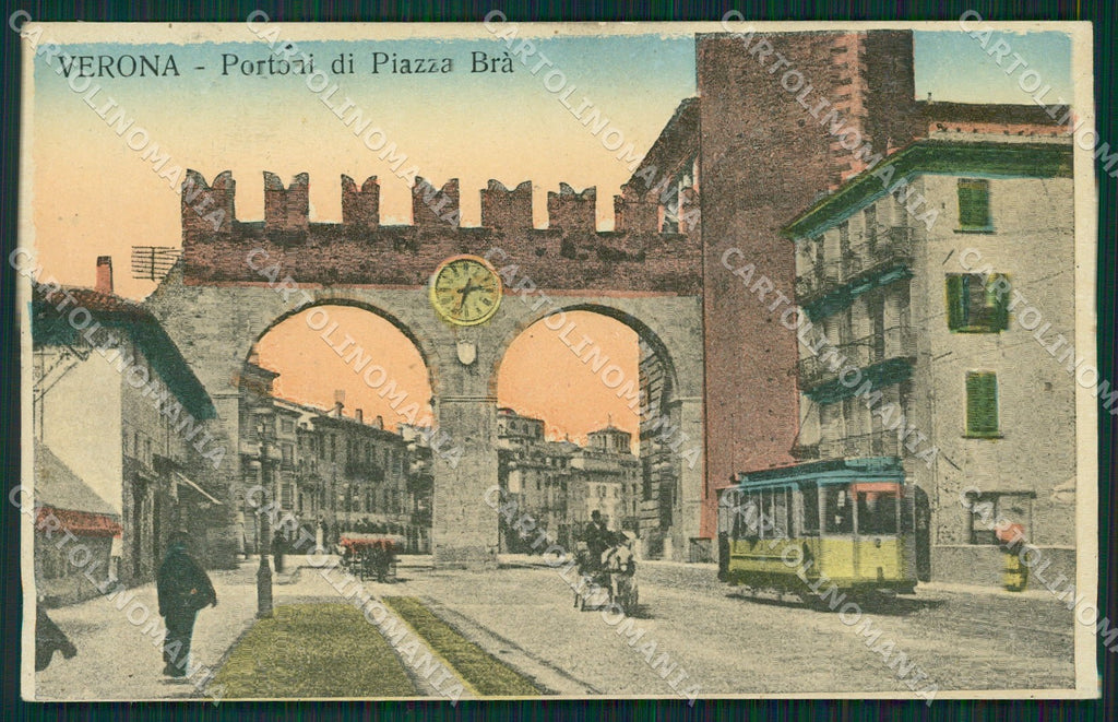 Verona Città Portoni del Brà Tram cartolina QT4331 – fronte