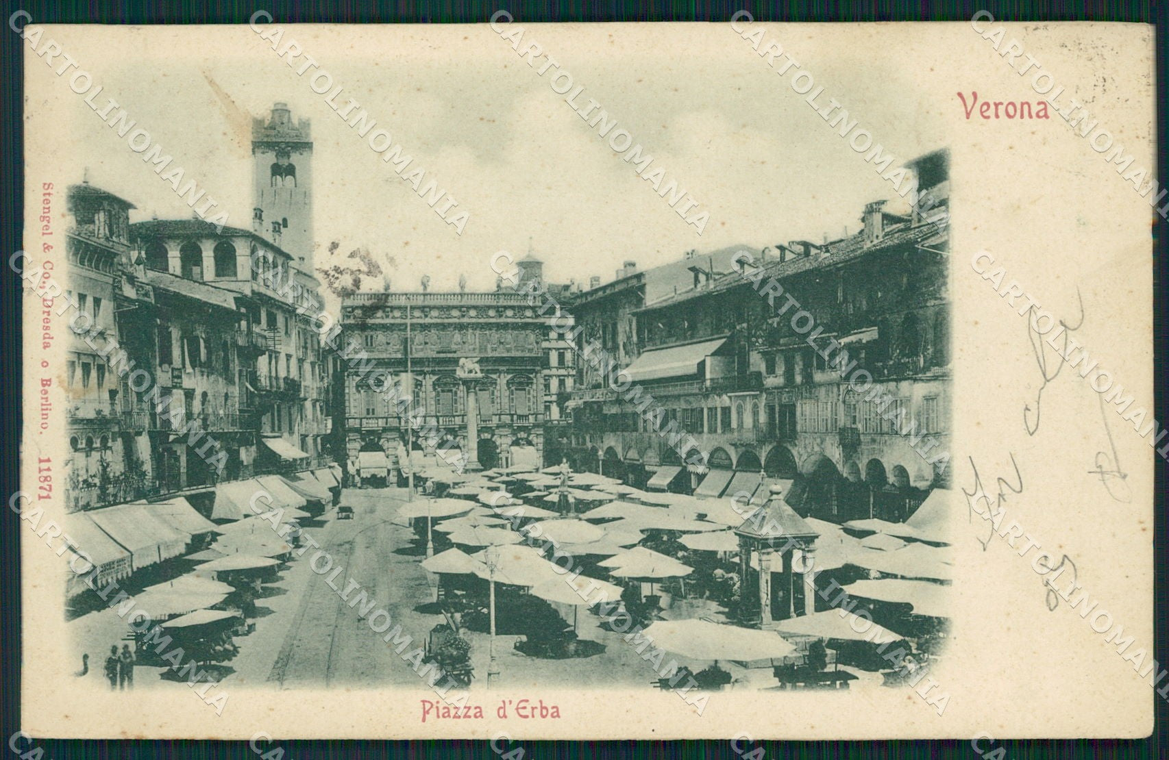 Verona Città Piazza Erbe cartolina QT4349 – fronte