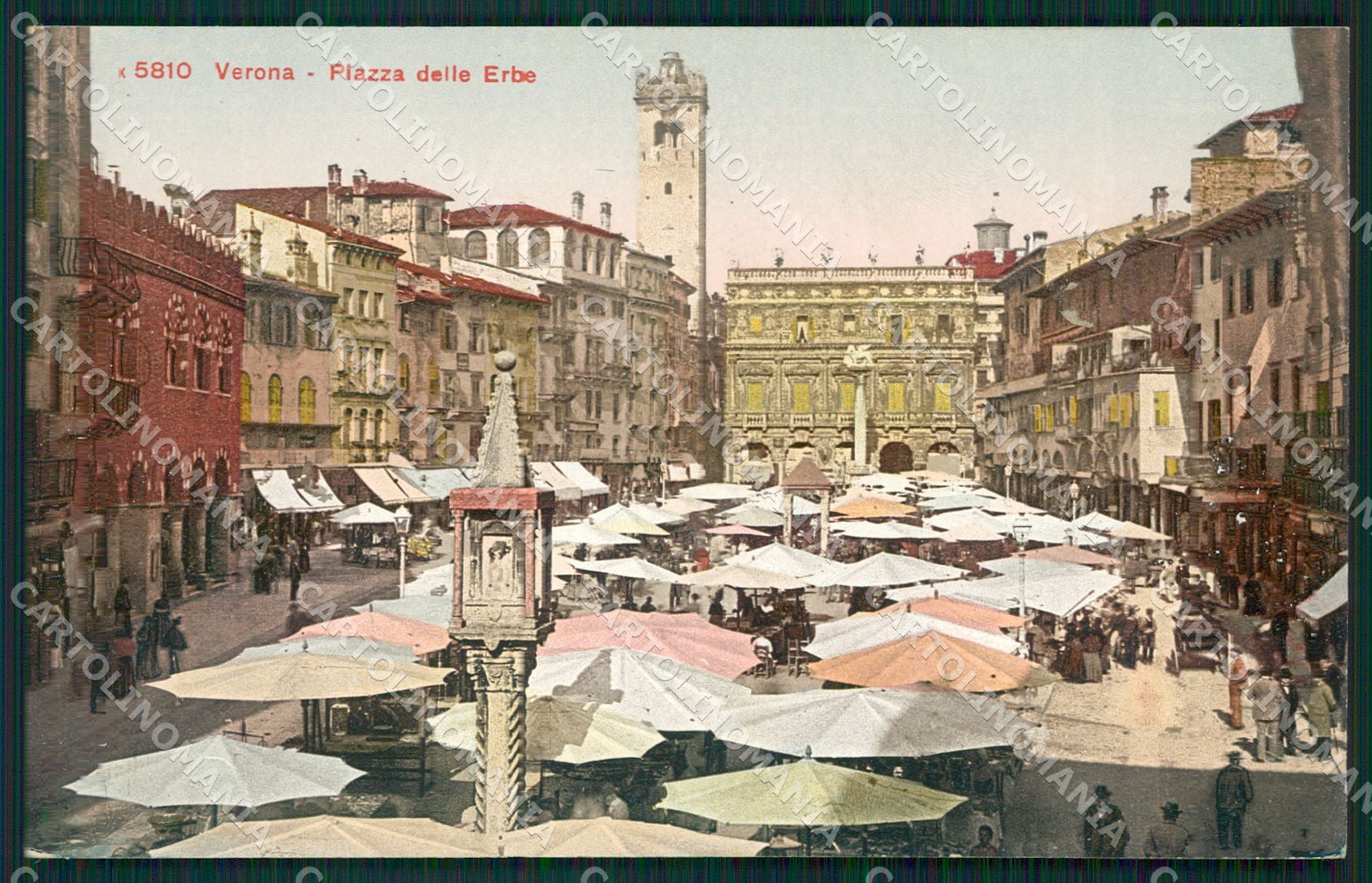 Verona Città Piazza Erbe cartolina QT4351 – fronte