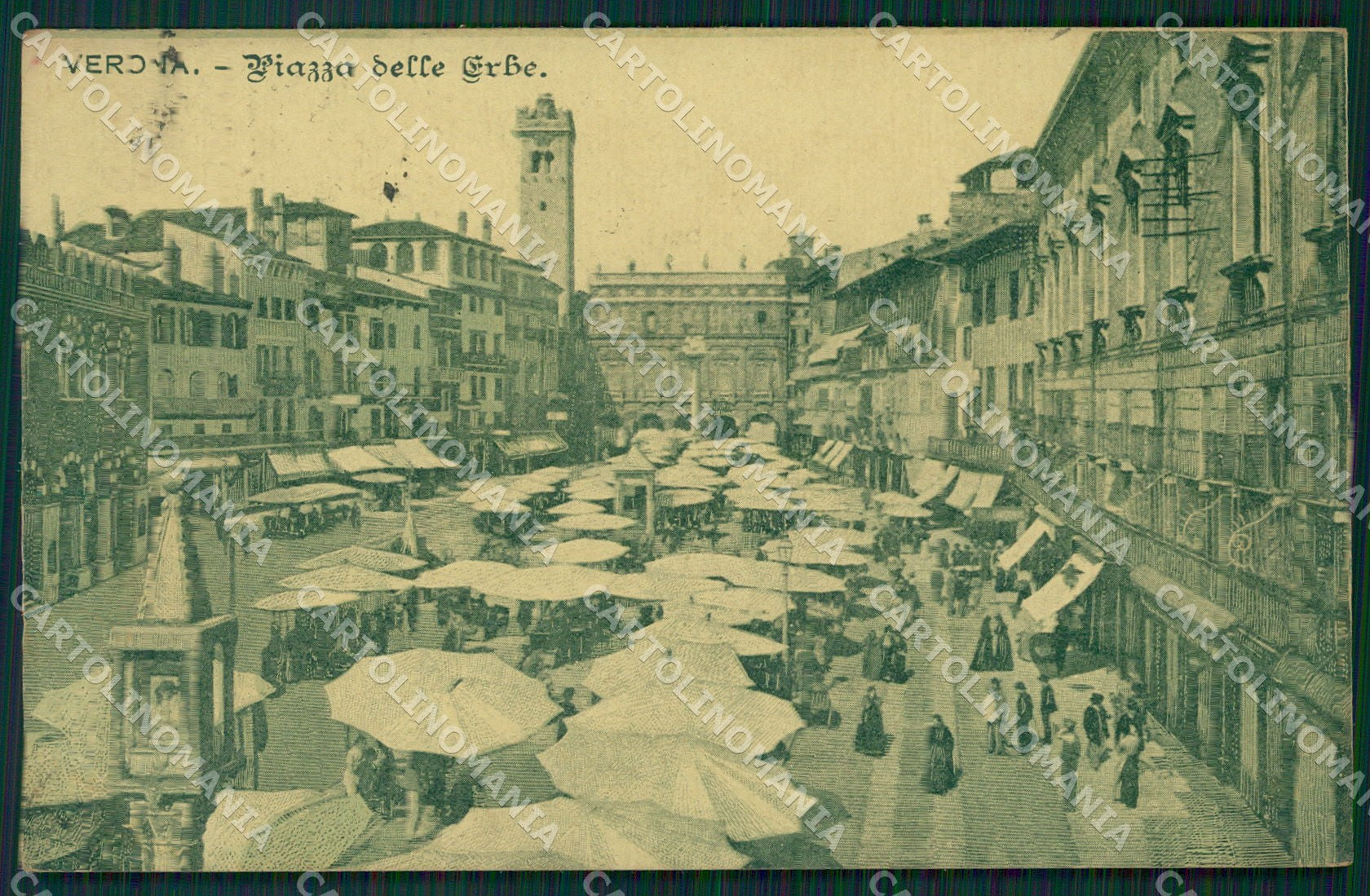 Verona Città Piazza Erbe cartolina QT4354 – fronte
