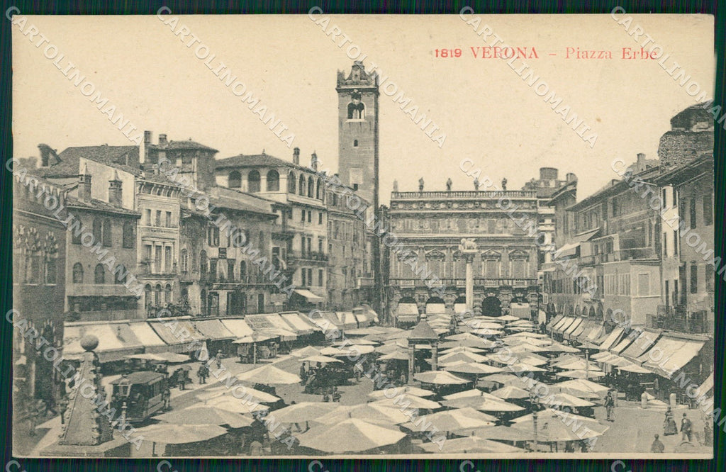 Verona Città Piazza Erbe cartolina QT4355 – fronte